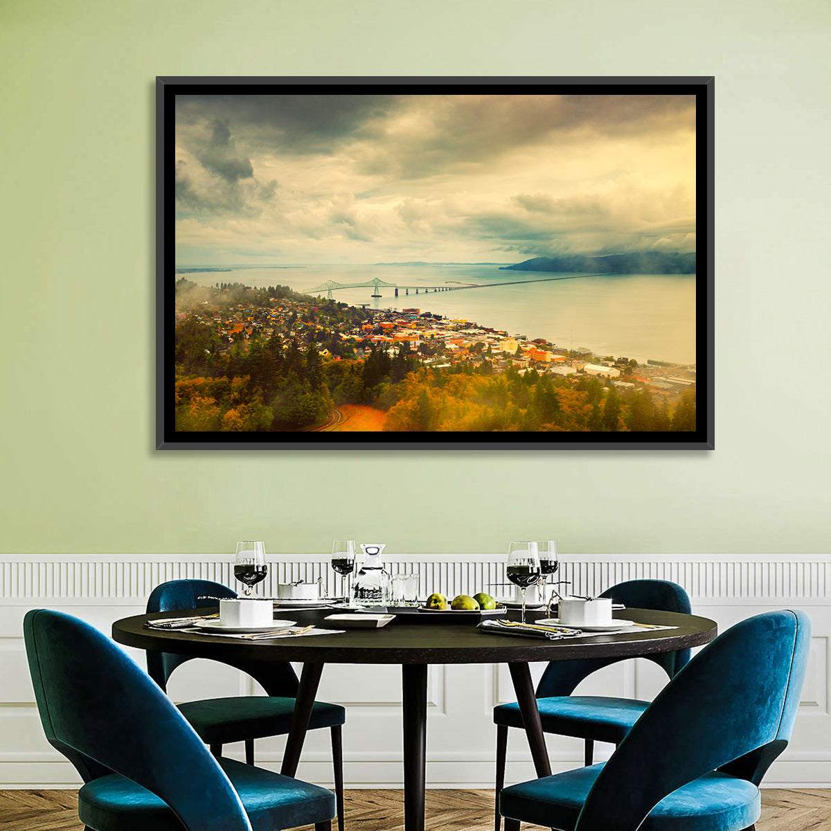 Astoria-megler Bridge Cityscape Wall Art