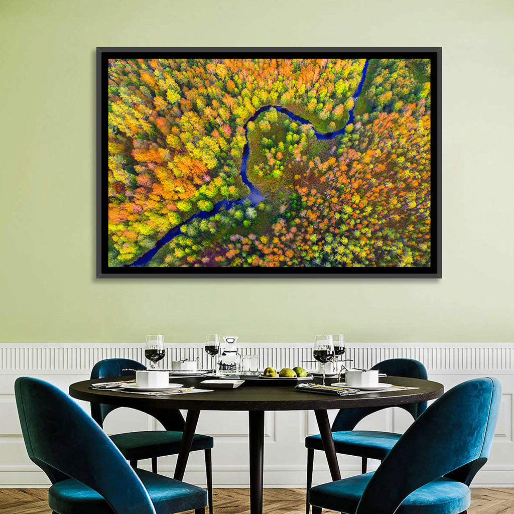 Winding Autumn River Wall Art