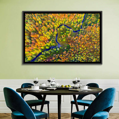 Autumn Forest River Wall Art