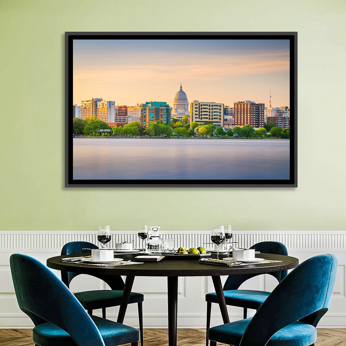 Madison Skyline at Lake Monona Wall Art