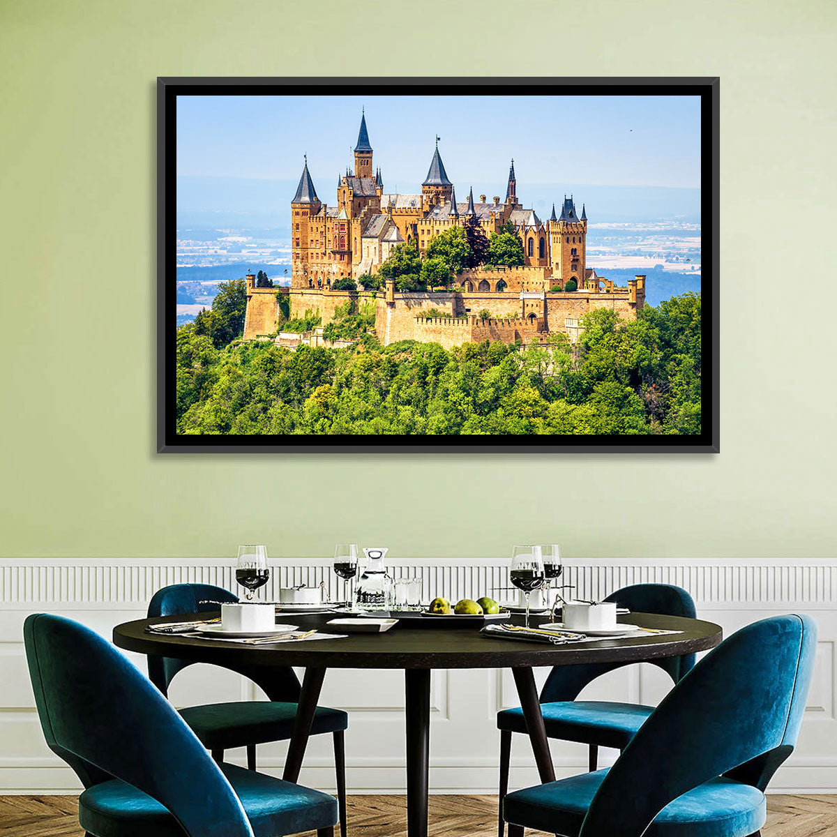 Hohenzollern Castle Wall Art in a room, landscape