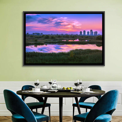 Vacaresti Park Sunset Reflection Wall Art