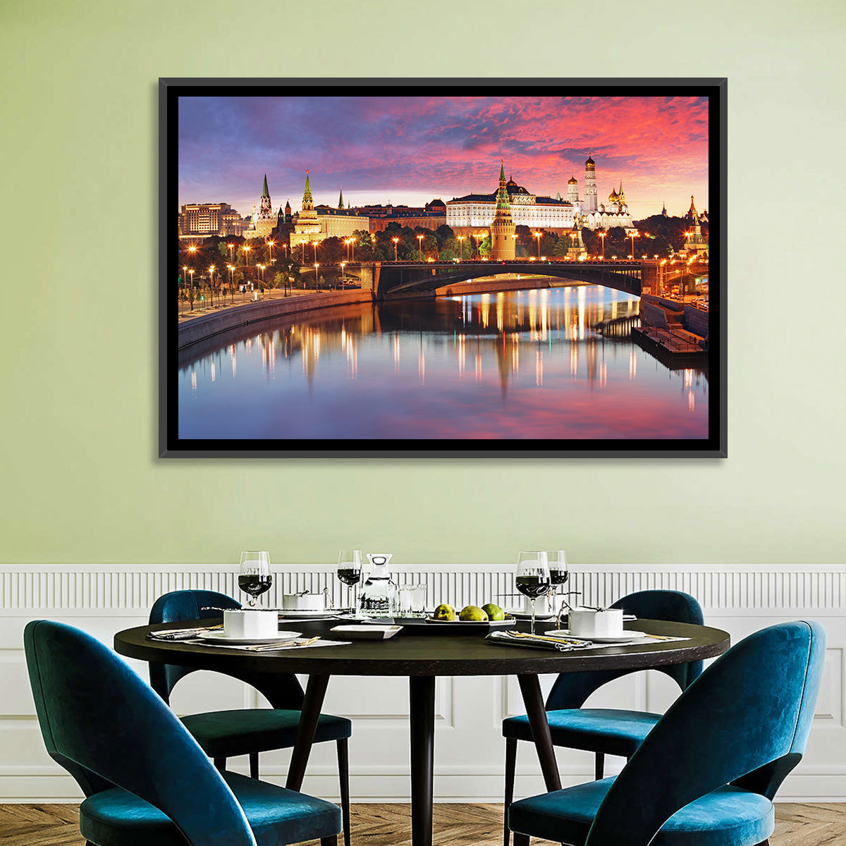 Moscow Kremlin Skyline at Twilight Wall Art