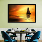 Golden Hour Sailboat Silhouette Wall Art