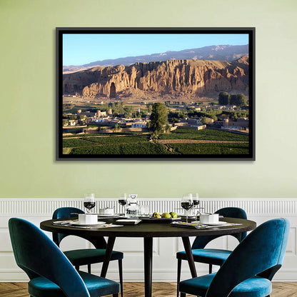 Bamiyan Valley Cliff Niche at Golden Hour Wall Art