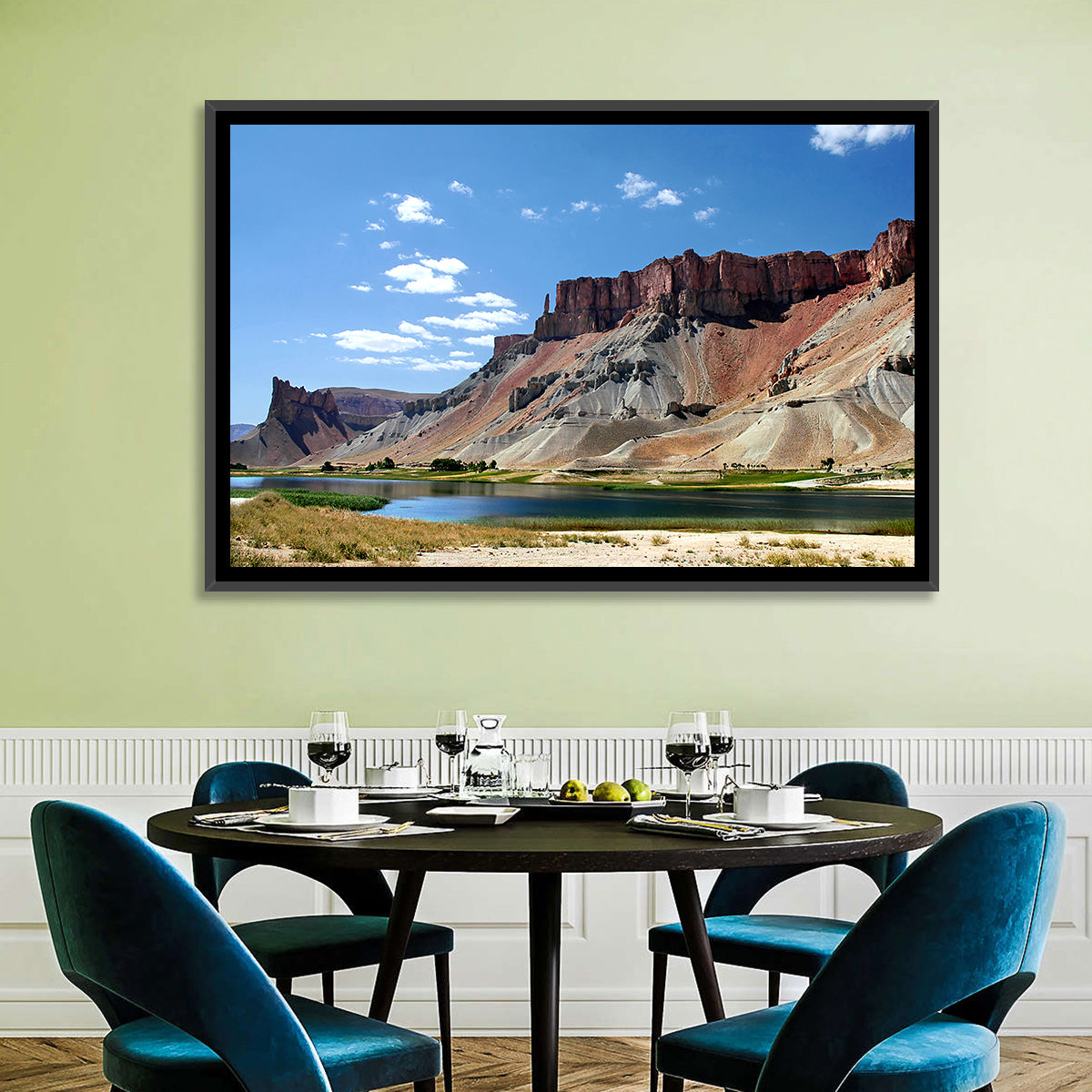 Band-e Amir Lakes and Rock Spire Wall Art