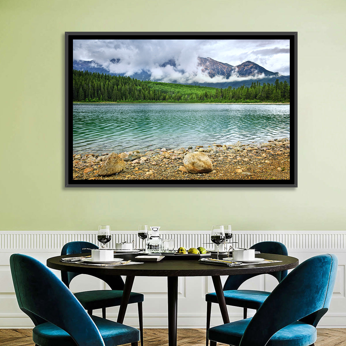 Patricia Lake Cloudy Peaks Wall Art