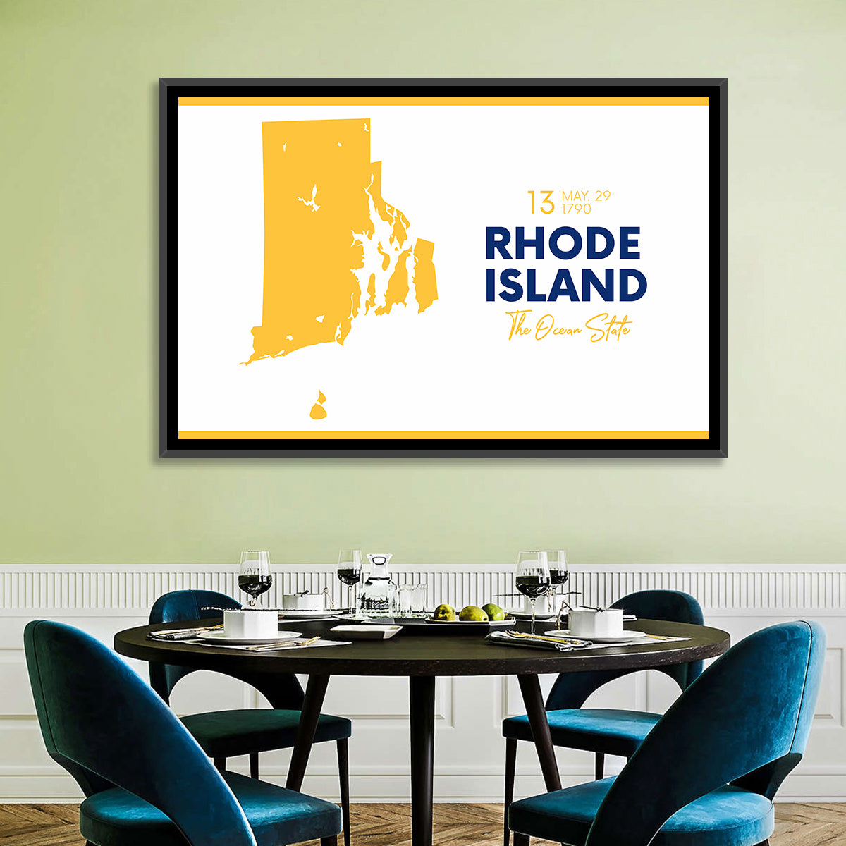 Rhode Island Map Wall Art