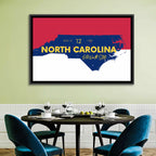 North Carolina Typographic Map Wall Art