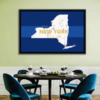 New York State Typographic Map Wall Art