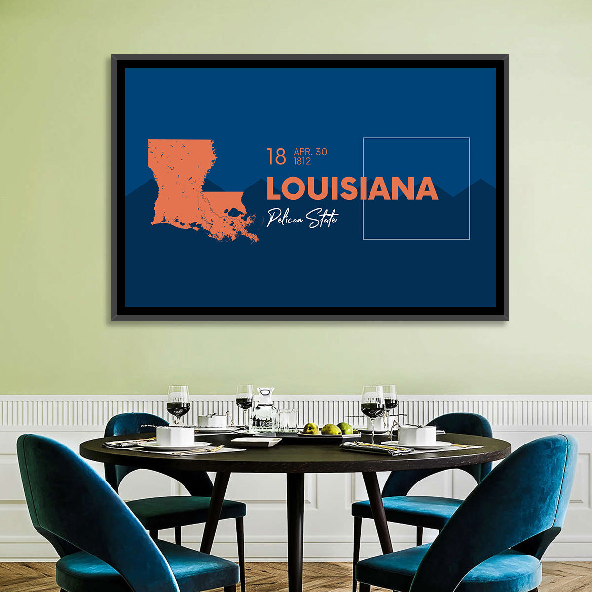Louisiana Map, Pelican State Wall Art