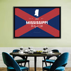 Mississippi Map, the Magnolia State Wall Art