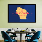 Badger State Map Wall Art