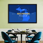 Michigan Shield Map Graphic Wall Art