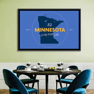 Minnesota State Map Wall Art