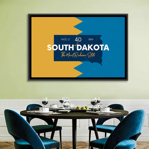South Dakota State Map Wall Art