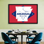 Patriotic Arkansas Map Wall Art