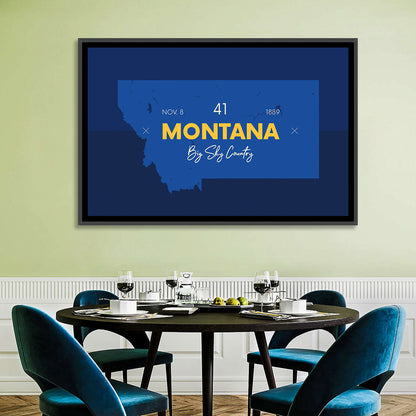 Montana Map Typography Big Sky Country Wall Art