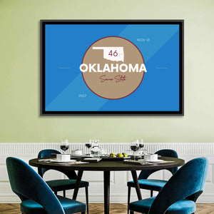 Oklahoma State Map Wall Art