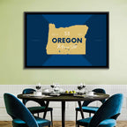 Oregon Typographic Map Wall Art