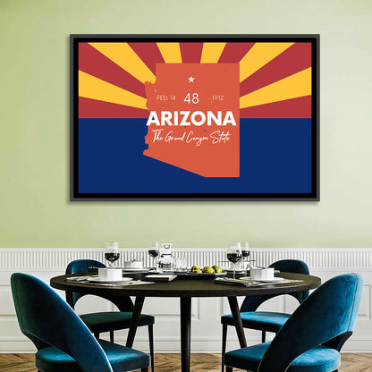 Arizona Sunburst Map Wall Art
