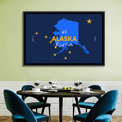 Alaska Map with Gold Stars Wall Art
