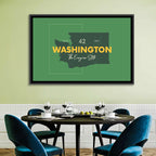 Minimalist Washington State Map Wall Art