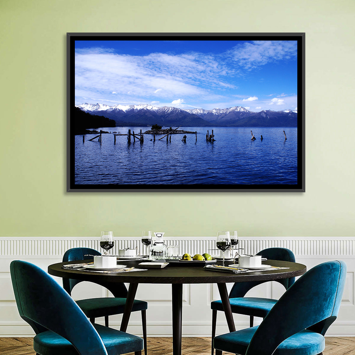 Nahuel Huapi Lake with Wooden Pilings Wall Art