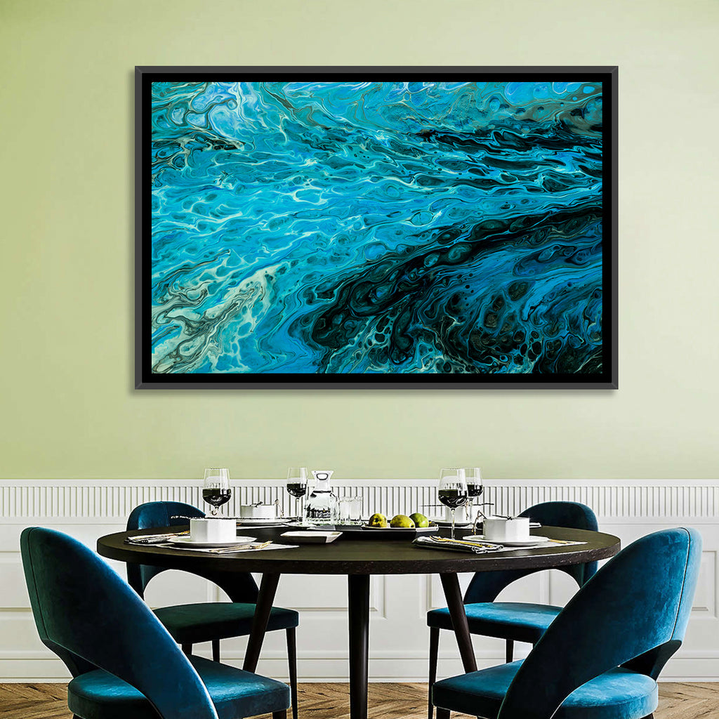 Liquid Marble Blue Abstract Wall Art