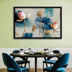 Blue Lotus Botanical Backdrop Wall Art