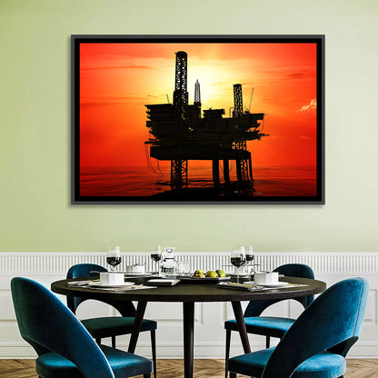 Oil Rig Silhouette Wall Art