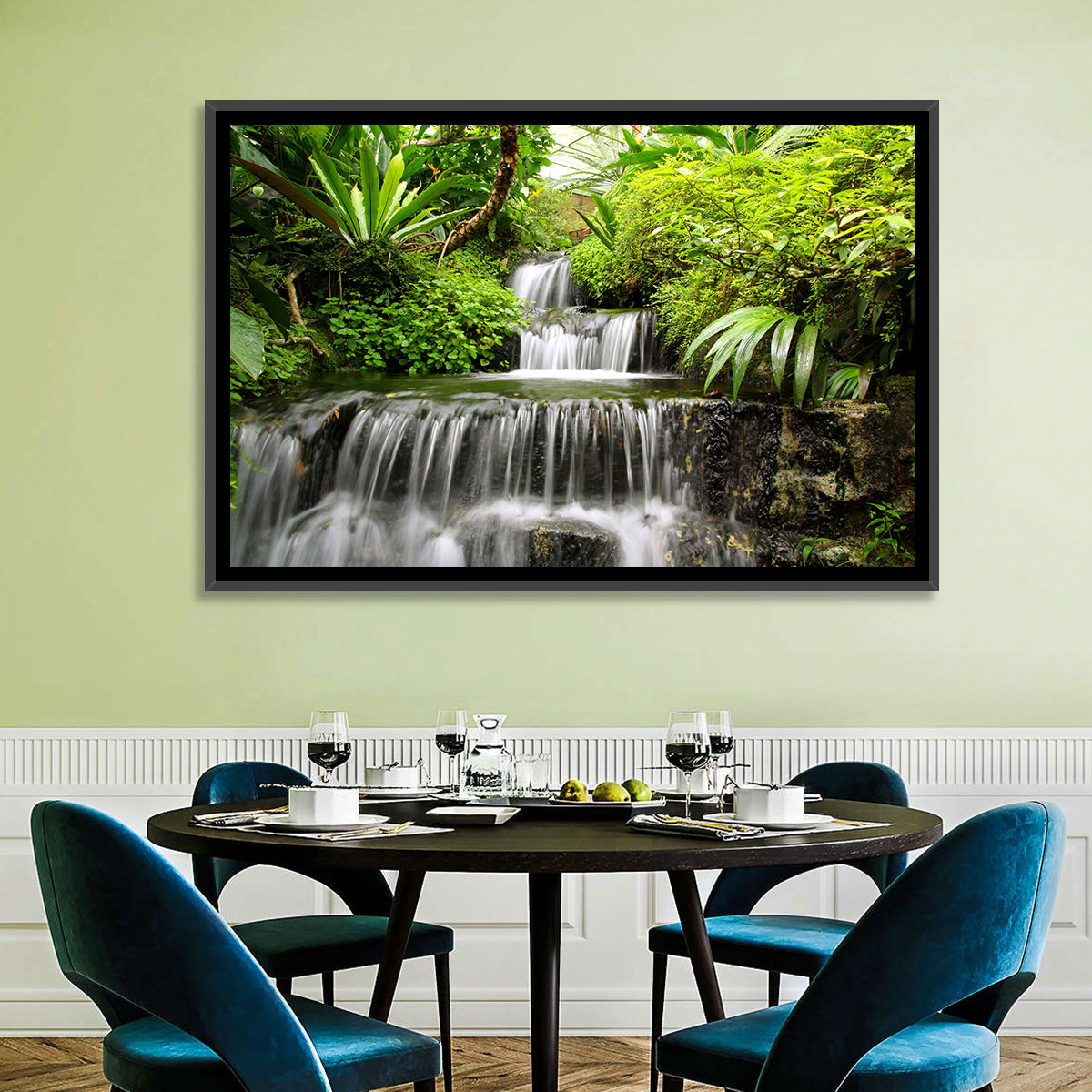 Lush Rainforest Cascade Wall Art