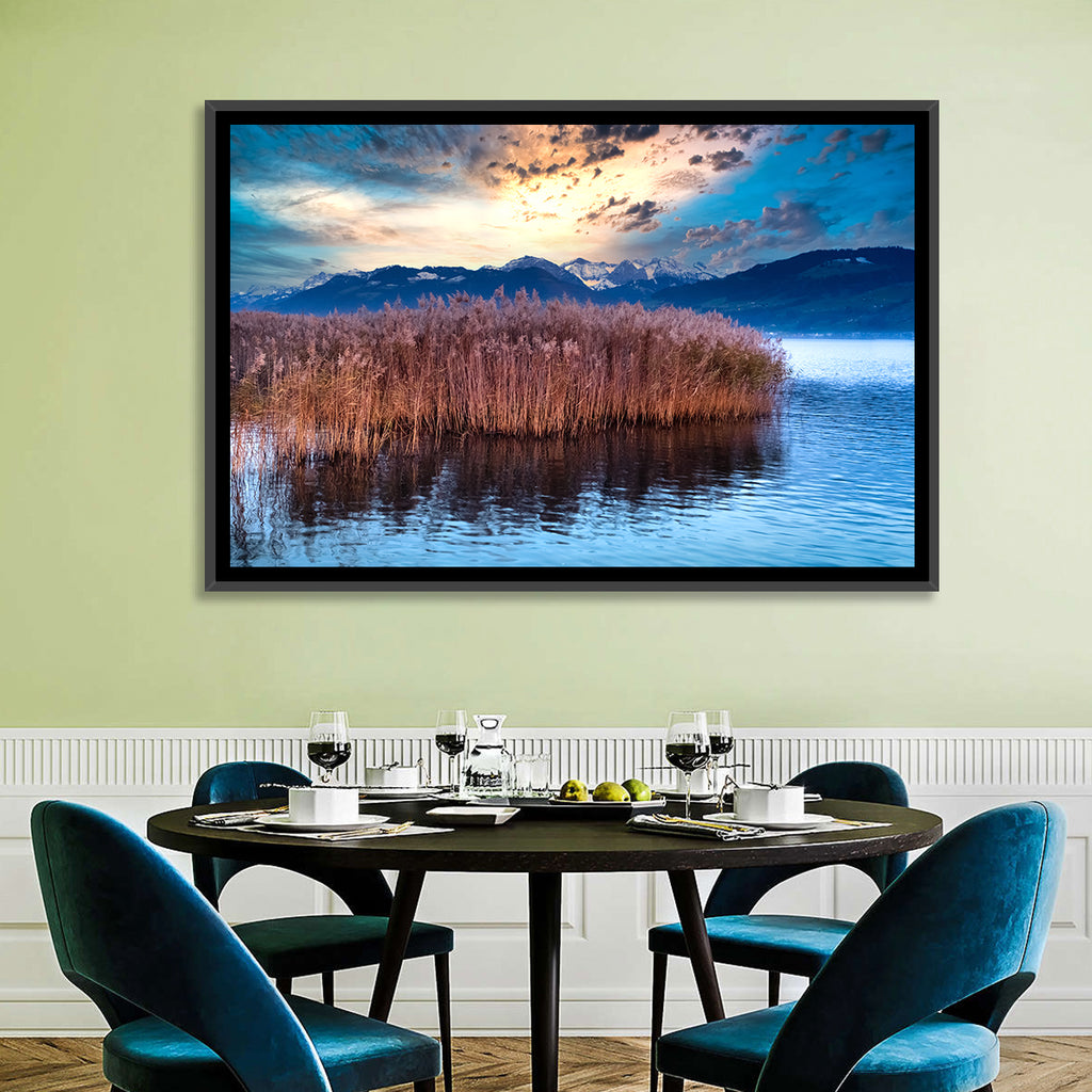Lake Obersee Reeds at Dusk Wall Art