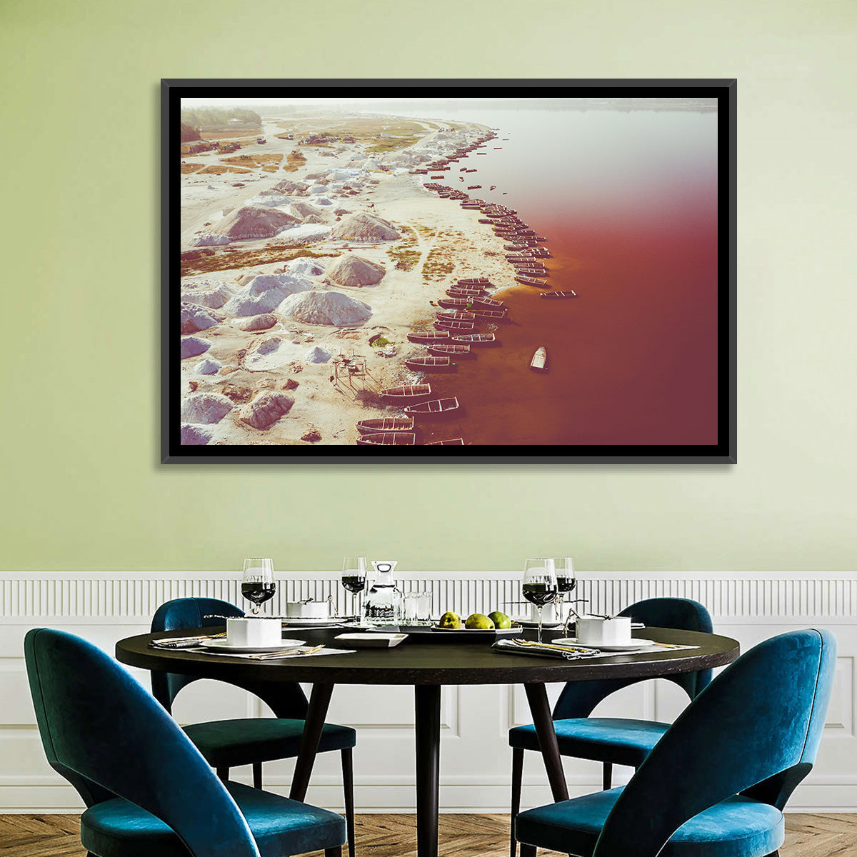 Lake Retba Shoreline Aerial Wall Art