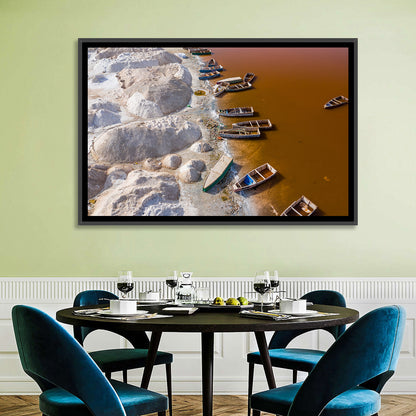 Lac Rose Boats and Salt Mounds Wall Art