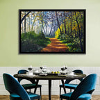 Sunlit Forest Alley Path Wall Art