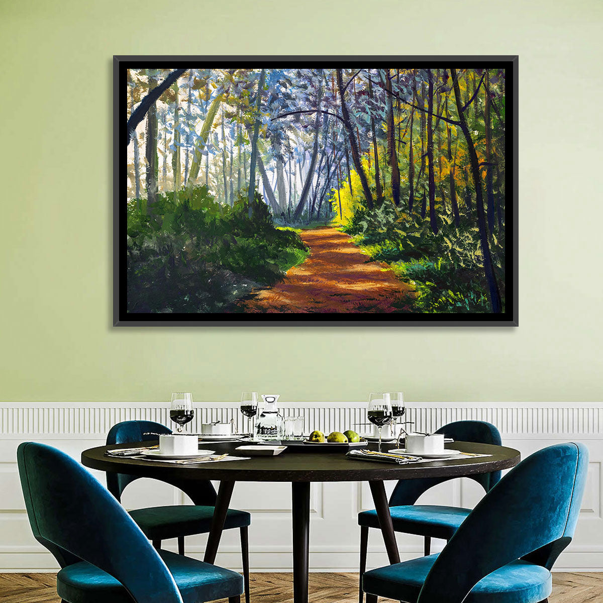 Sunlit Forest Alley Path Wall Art