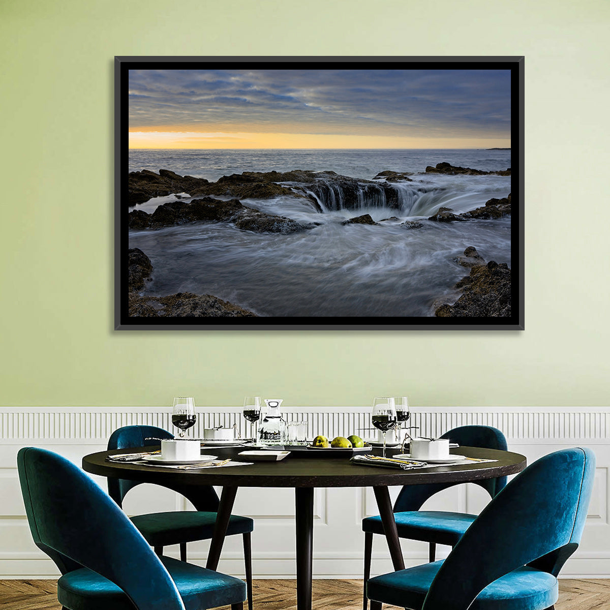 Thor's Well at Cape Perpetua Wall Art in a room, landscape