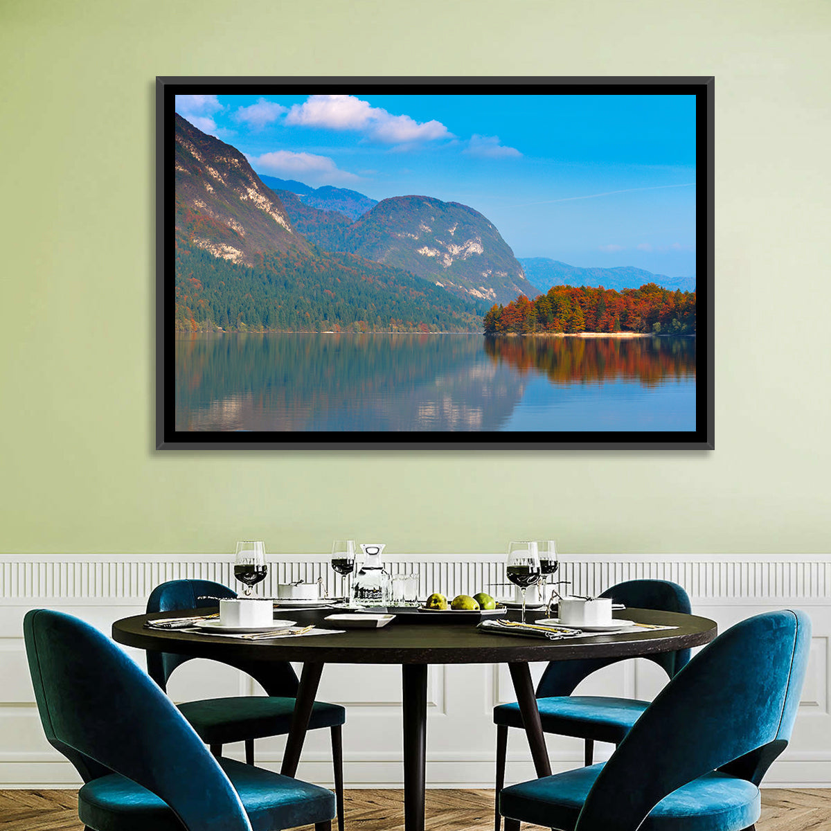Lake Bohinj Autumn Reflection Wall Art