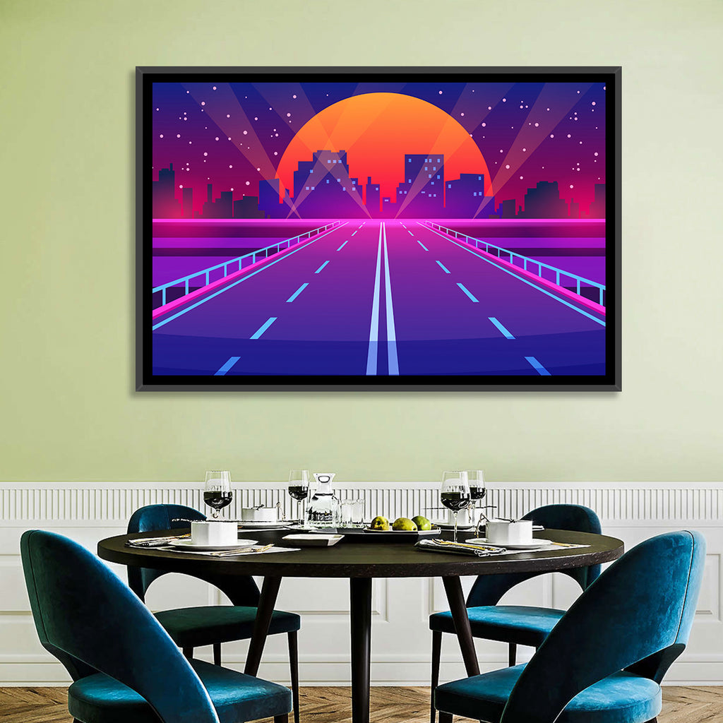 Dusk Highway Cityscape Wall Art