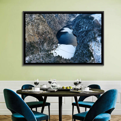 Toplitz Lake Winter Aerial Wall Art