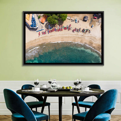 Aerial Tarrafal Beach Fishing Boats Wall Art