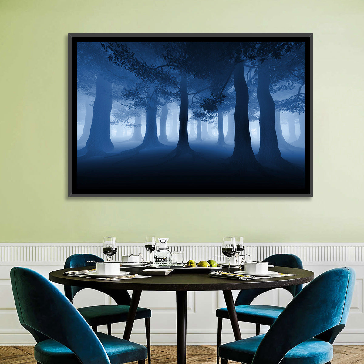 Midnight Blue Forest Wall Art