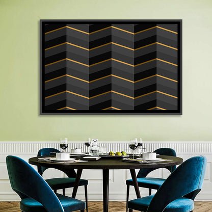 Black Stripes with Gold Accents Wall Art
