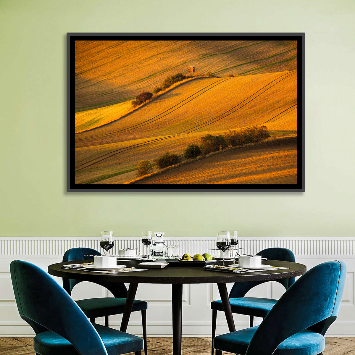 Golden Moravian Farm Tracks Wall Art