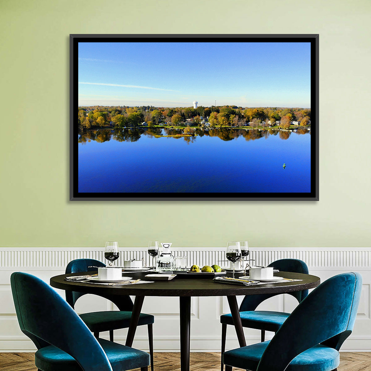 Oneida Lake Water Tower Wall Art in a room, landscape