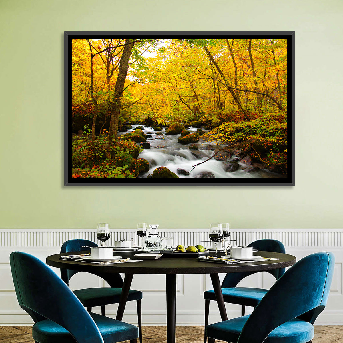 Oirase River Wall Art in a room, landscape