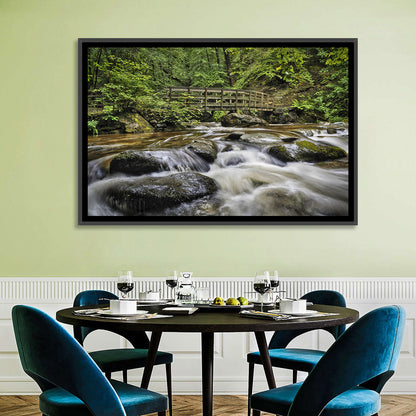 Stock Ghyll Footbridge Forest Stream Wall Art