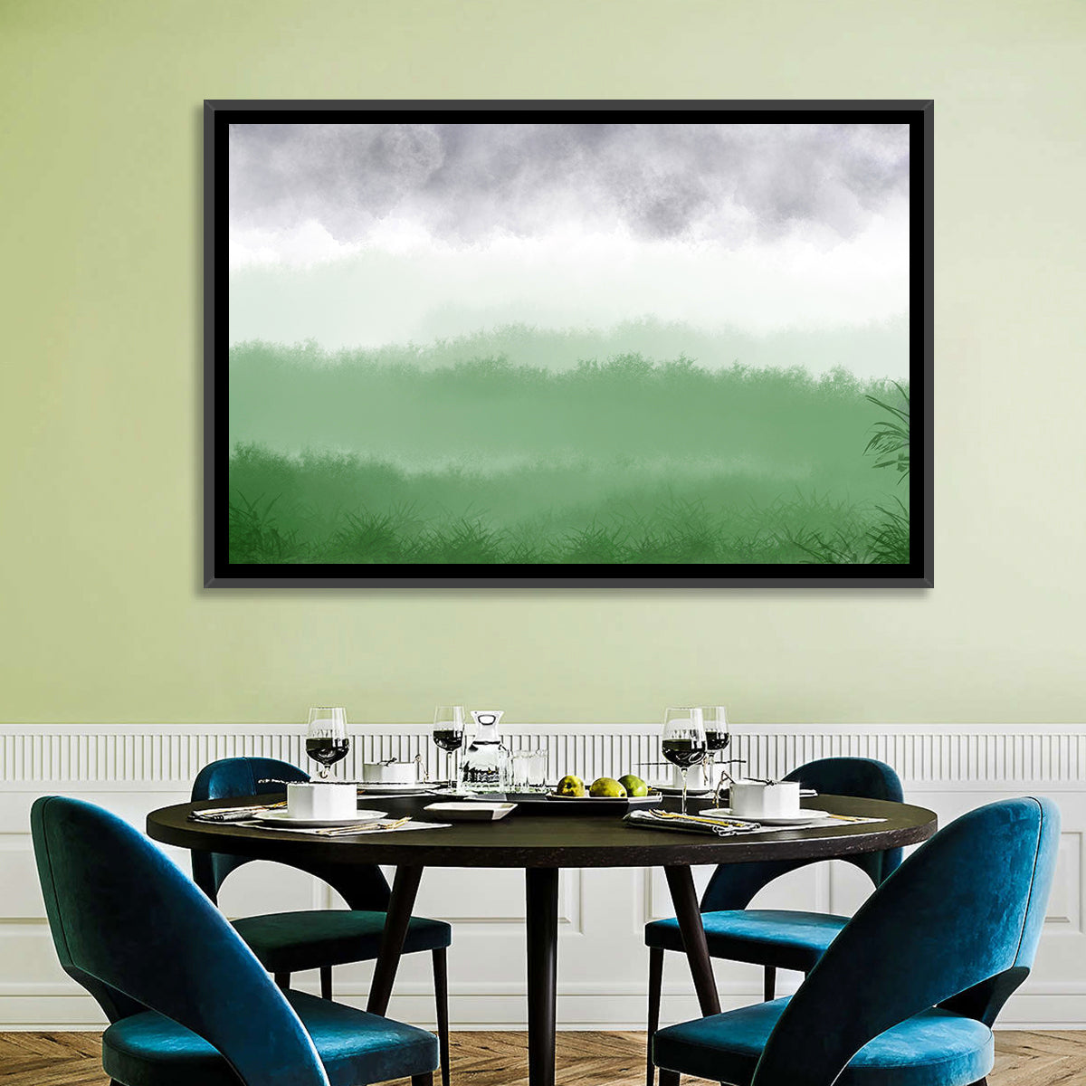 Misty Green Fields Wall Art