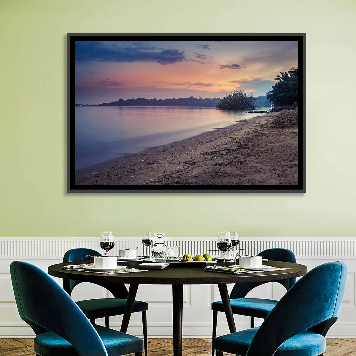 Lake Victoria at Dusk Wall Art in a room, landscape